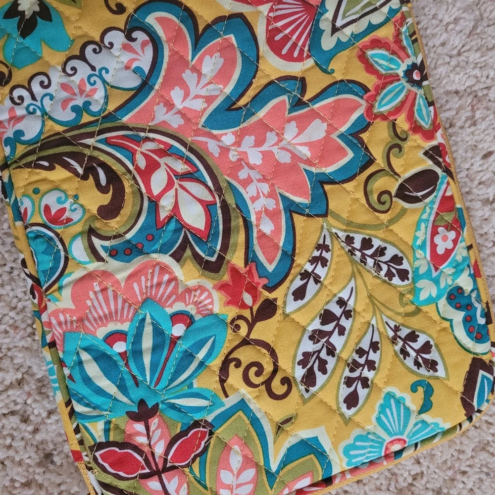 Vera Bradley Quilted Tablet Case Sleeve Provencal Yellow Floral Zip Retired
